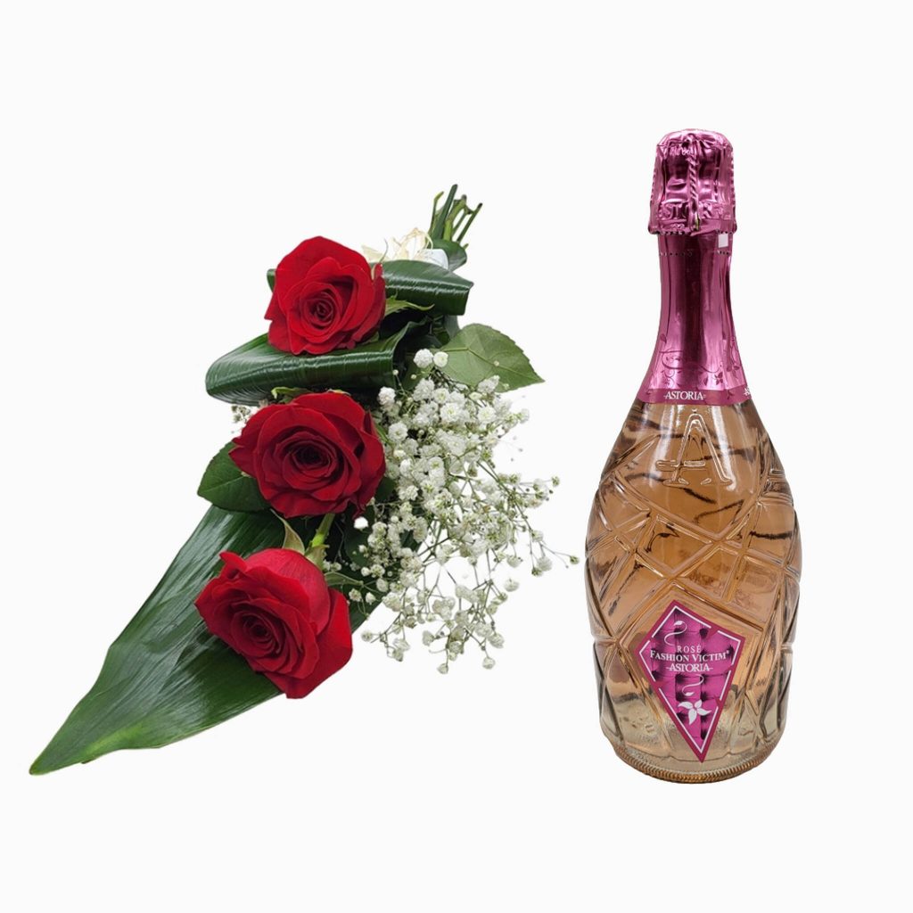 Regalo De Flores Y Espumante Para Mujer