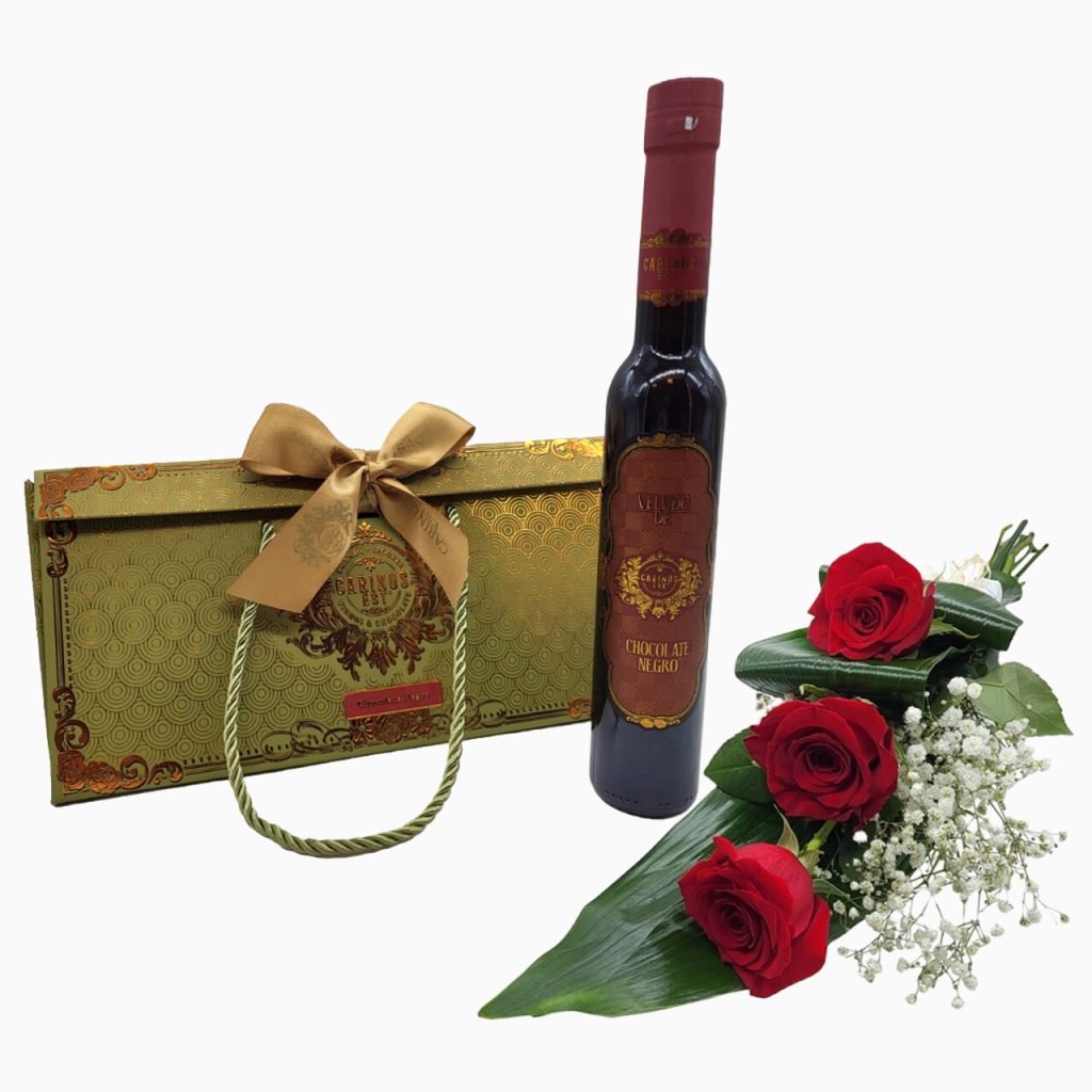 Regalo De Flores Y Licor Para Ofrecer