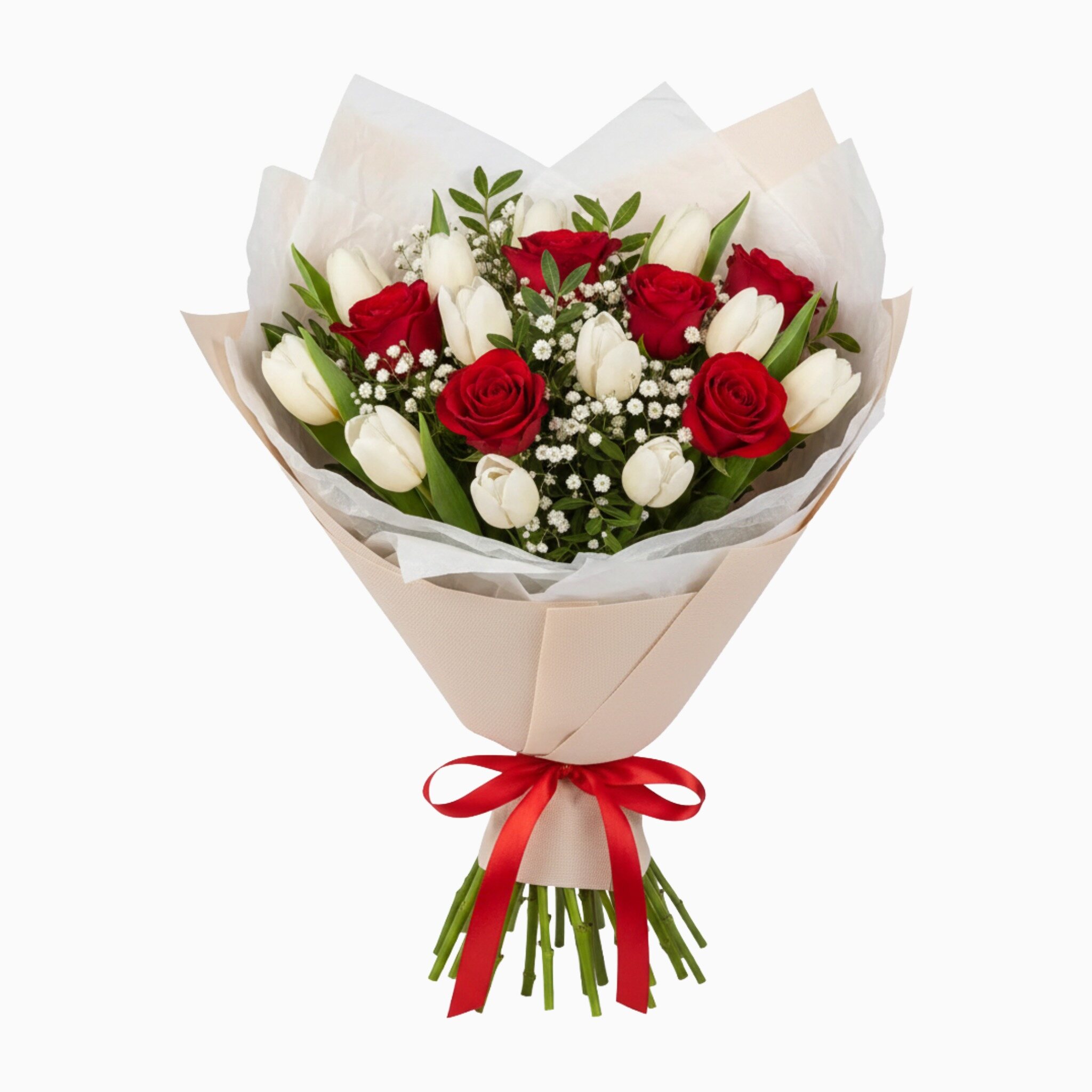 Ramo De Tulipanes Y Rosas